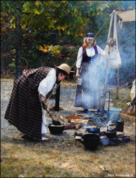 Reenactors were on Mount Magazine demonstrating pioneer skills... Click here to see the image larger