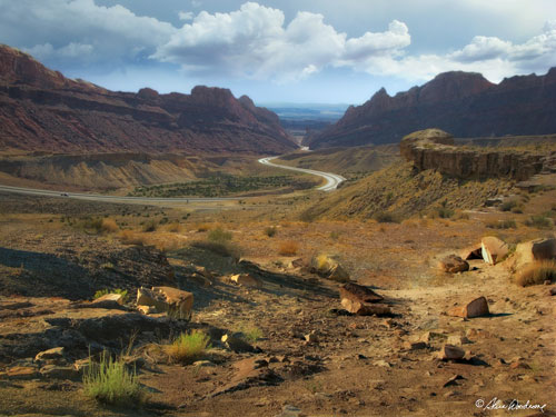 Interstate 70 cutting through the San Rafael Reef