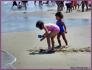 beach scene with children