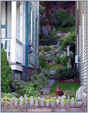 Houses and cliff