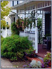 porch with hanging planters