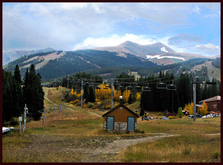 a ski lift along the trail