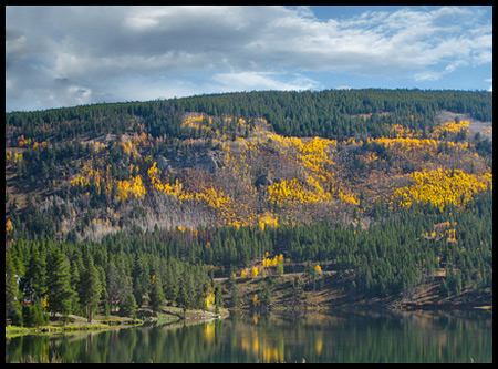 A lake by the road