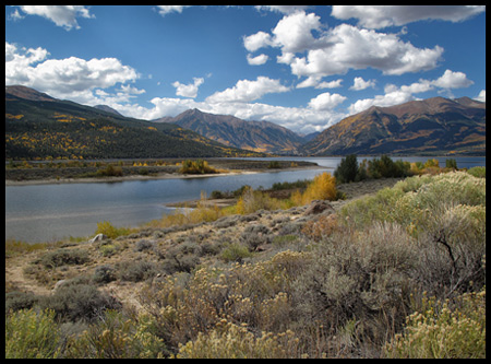 Twin Lakes are two natural mountain lakes at the foot of Colorado's highest Fourteener Mt. Elbert