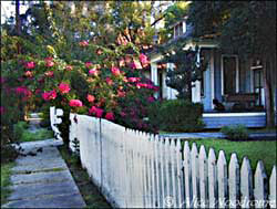 A traditional picket fence - click to view picture large