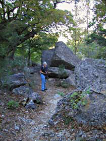 Alice on the trail at Lost Maples -- click to view picture large