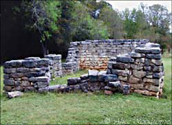 Old foundation of horse trainers cabin - click to view picture large
