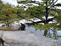 That trickle is the falls of McKinney Falls -- click to see larger size