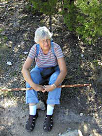 Alice taking a rest along the trail - Click for larger view