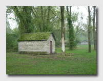 The Roofs are covered with moss on this cabin on Quincippi Island