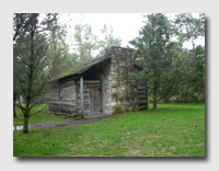 Nice chimney on this log cabin